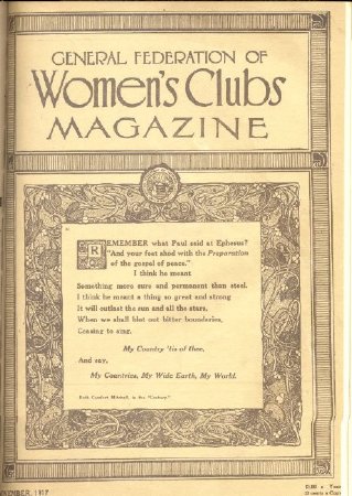 Cover, General Federation of Women's Clubs Magazine, November 1917