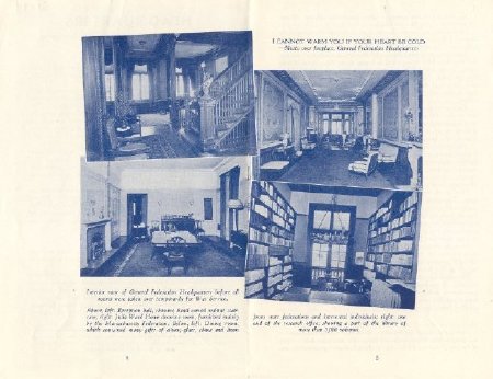 Inside brochure, General Federation Headquarters, 1941-1944